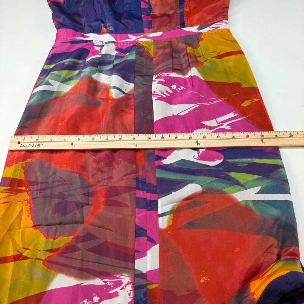 Tory Burch Silk Multicolor Abstract Print Dress Women's Size 4 Sleeveless